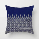Axyaa Blue Geometric Floral Printed Pillow Case - Soft Cushion Cover