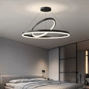 Axyaa Nordic LED Black Chandelier: Modern Pendant for Living Room, Bedroom, Dining, Kitchen