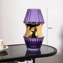 Axyaa Gold Border Copper Inlay Champagne Glass Vase for Flower Arrangement