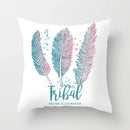 Axyaa Feather Dreamcatcher Print Cushion Cover for Elegant Sofa Decoration