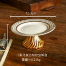 Axyaa Ceramic Dessert Plate Set. High-Footed, European-Inspired Design for Elegant Dining.