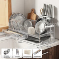 Axyaa Dish Drying Rack with Drainboard and Utensil Holder for Kitchen Counter