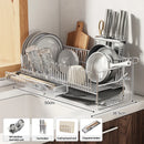 Axyaa Dish Drying Rack with Drainboard and Utensil Holder for Kitchen Counter