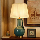 Axyaa Green Ceramics Table Lamp LED Modern Design for Home Bedroom