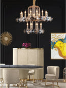 Axyaa Crystal Chandelier: European Luxury Lighting Fixture for Living Room and Restaurant