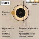 Axyaa Scandinavian Clock Wall Lamp LED Lighting for Living Room Bedroom Decor
