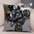 Axyaa Cartoon Motorcycle Polyester Cushion Cover for Home, Car, Sofa - Extreme Sports Theme