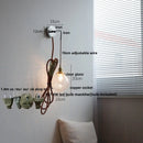 Axyaa White Glass LED Wall Lights with Pull Chain Switch - Nordic Modern Bedside Lamp