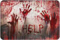 Bloody Footprints Decorative Floor Mat by Axyaa