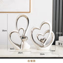 Axyaa Gold Ceramic Ornaments for Stylish Home Decor - Set of 2