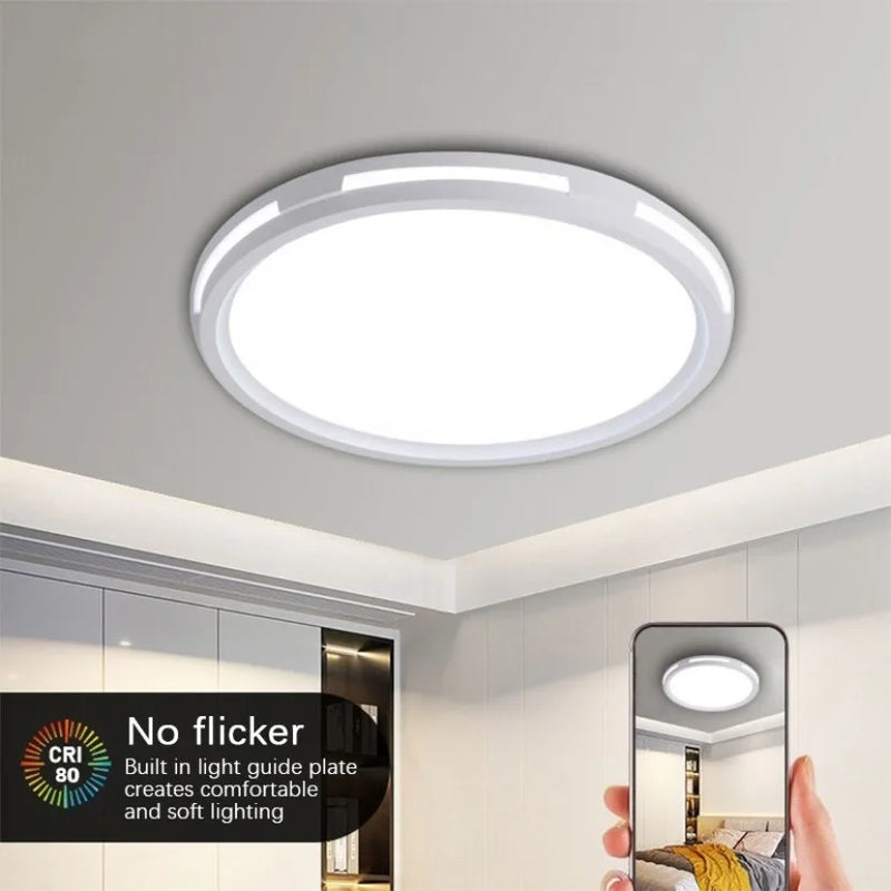 Axyaa Circular LED Ceiling Light, Side Pervious to Light Design for Bedroom, Living Room