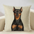 Axyaa Nordic Dog Decorative Cushion Cover 45x45cm, Linen Sofa Pillow Cover