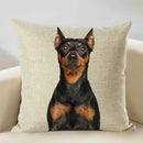 Axyaa Nordic Dog Decorative Cushion Cover 45x45cm, Linen Sofa Pillow Cover