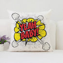 Axyaa Pop Art Cushion Cover: Fun Cartoon Pillow for Living Room Sofa or Bed