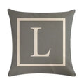Axyaa Gray Alphabet Decorative Pillow Cover 45x45cm