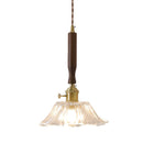 Axyaa Walnut Copper LED Pendant Lights with Knob Switch, Modern Style for Bar, Bedroom, Dining Room