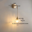 Axyaa Glass LED Wall Light Adjustable Modern Copper Bedside Lamp