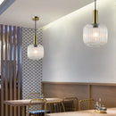 Axyaa Vintage Lantern Chandelier Striped Glass Pendant Lamp for Dining Room
