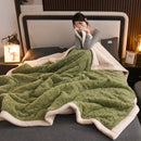 Axyaa Winter Plush Fleece Blanket - Cozy Sofa Quilt for Office and Home