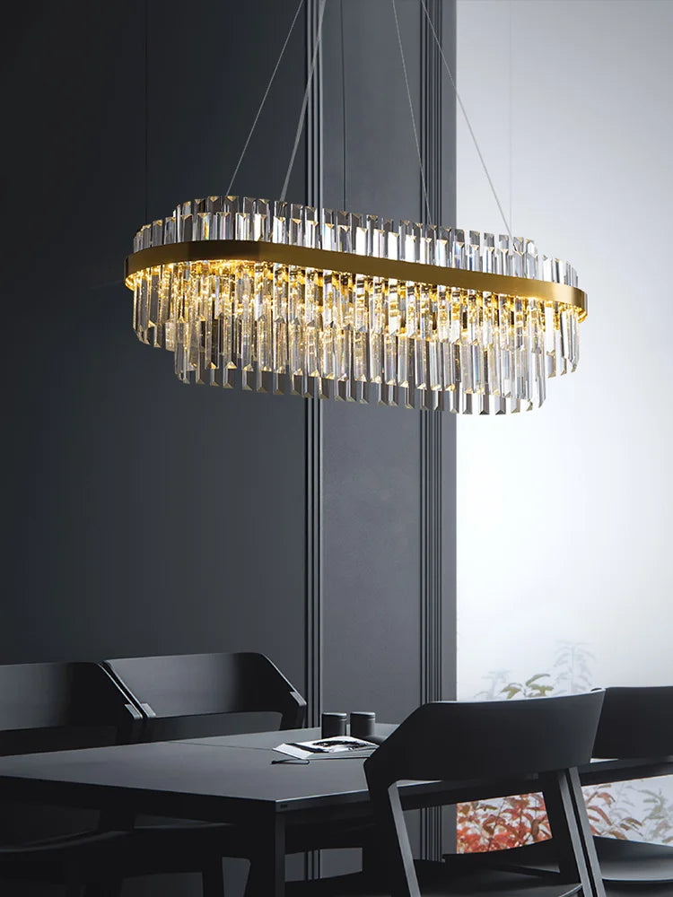 Axyaa Crystal Ceiling Chandelier for Luxe Living Spaces