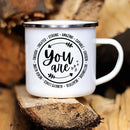 Axyaa Strong Beautiful Christian Enamel Coffee Cup, Vintage Outdoor Travel Mug