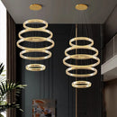 Axyaa Crystal Chandelier Stair Pendant Lamp Living Room Pendant Lights Home Decor Lighting