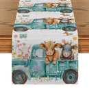 Watercolor Flowers Table Runners by Axyaa: Farmhouse Dining Table Decor for Holidays, Parties, Weddings