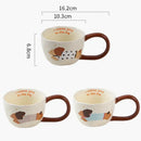Axyaa Cute Puppy Ceramic Mug - 300ML Cartoon Coffee Cup