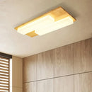 Axyaa Nordic LED Wood Ceiling Light - Modern Rectangular Room Decor Lamp