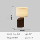 Axyaa Retro Bamboo Table Lamp Solid Wood Design LED Light for Home Decor