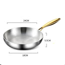 Axyaa 316 Stainless Steel Nonstick Frying Pan Wok for Gas Stove Induction
