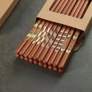 Axyaa Cherry Wood Chopsticks - Non-slip Creative Tableware for Daily Sushi