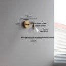 Axyaa Copper Base LED Wall Sconce, Pull Chain Switch, Clear Glass, Nordic Modern Rotation