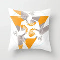 Axyaa Geometric Pattern Print Orange Car Sofa Cushion Cover