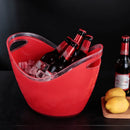 Axya Acrylic White Ice Bucket with Handle for Champagne, Wine, Beer Party