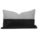 Axyaa Black & White Leather Woven Horsehair Cushion Pillow - Villa Model Wish Pillow