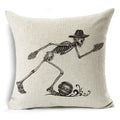 Axyaa Bone Cartoon Cushion Cover - Halloween Themed Decorative Pillow Case