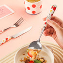 Axyaa Cute Girl Strawberry Cutlery Set - Stainless Steel & Ceramic Handle
