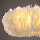 Axyaa Cloud Feather Pendant Light: Modern Cream Chandelier for Bedroom, Restaurant, Study—Warm & Romantic