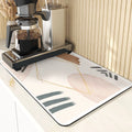 Axyaa Diatomite Kitchen Mat: Flowers Pattern Table Decor & Cup Holder