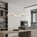 Axyaa Nordic Wave Chandelier: Stylish LED Pendant Light for Dining Room and Bar