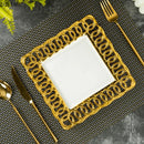 Axyaa Gold Plated Ceramic Steak Plate for Stylish Dining