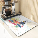 Axyaa Monkey Pattern Diatomaceous Earth Coasters: Stylish Cup Placemats & Coaster Set