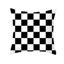 Axyaa Black & White Plaid Wave Stripe Checkerboard Print Throw Pillow Case