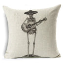 Axyaa Bone Cartoon Cushion Cover - Halloween Themed Decorative Pillow Case