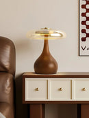 Axyaa French Walnut Table Lamp for Living Room Study Bedroom Bedside Night Light