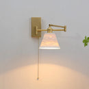 Axyaa Ceramic LED Wall Sconce, Adjustable, Pull Chain Switch, Modern Nordic Design