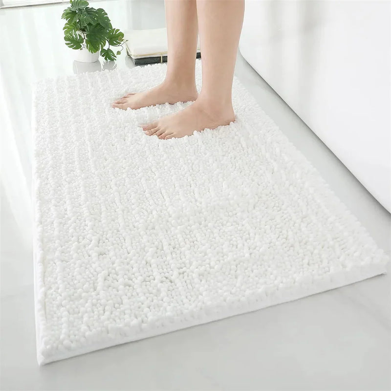 Axyaa Chenille Bath Mat: Soft, Absorbent, Anti-Slip Rug for Bathroom & Shower