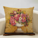 Axyaa Vintage Flower Cushion Cover 45x45cm Square Pillow Case Nostalgic Design