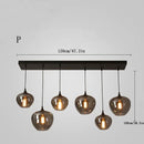 Axyaa Grey Glass Pendant Light for Dining and Bar, Industrial Chandelier
